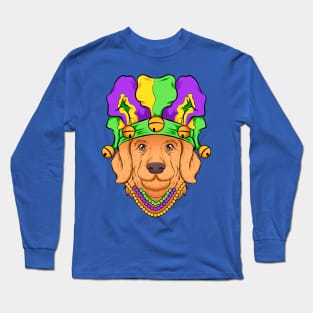 golden retriever mardi gras new orleans Long Sleeve T-Shirt